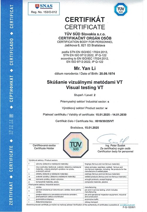 Certificación alemana TUV