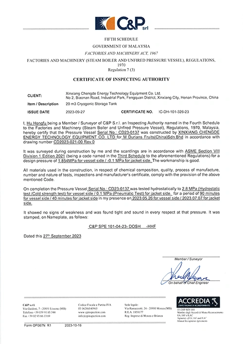 Certificación DOSH de Malasia